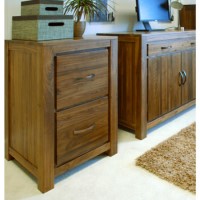 Baumhaus Mayan Two Drawer Filing Cabinet in brown