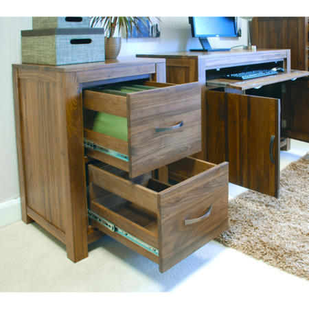 Baumhaus Mayan Two Drawer Filing Cabinet in brown