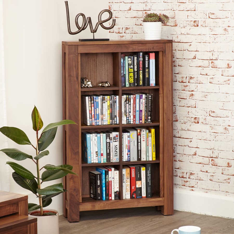 Baumhaus Mayan Solid Walnut Open Storage Cabinet 