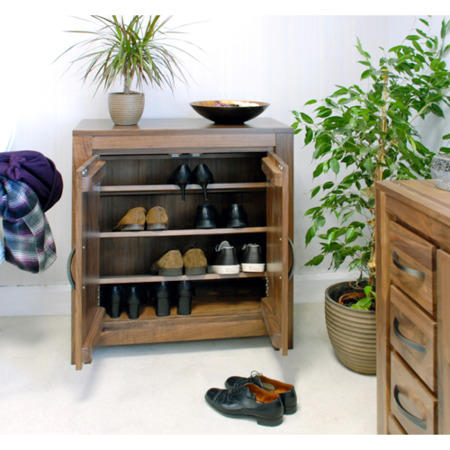 GRADE A1 - Baumhaus Mayan Shoe Cupboard in brown - 20 Pairs