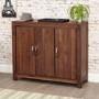 Baumhaus Mayan Solid Walnut Extra Large Shoe Storage Cupboard - 20 Pairs