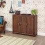 Baumhaus Mayan Solid Walnut Extra Large Shoe Storage Cupboard - 20 Pairs