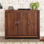 Baumhaus Mayan Solid Walnut Extra Large Shoe Storage Cupboard - 20 Pairs