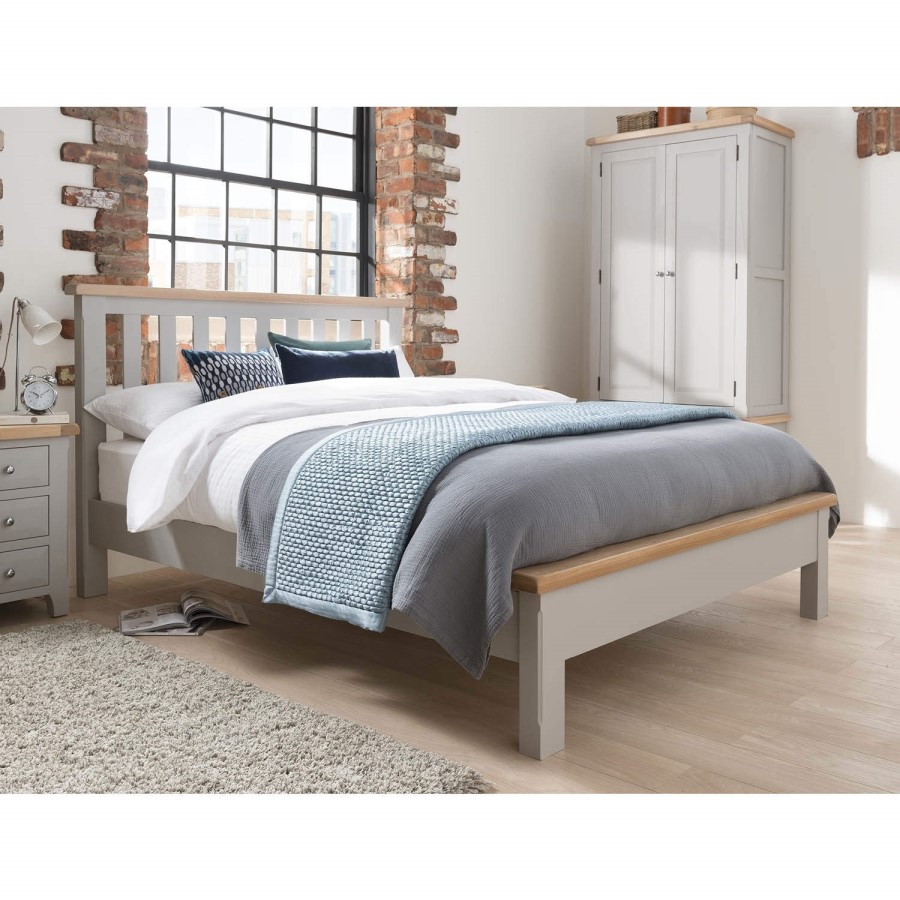 Wilkinson Furniture Clemence Soft Grey and Solid Oak SuperKing Bed 