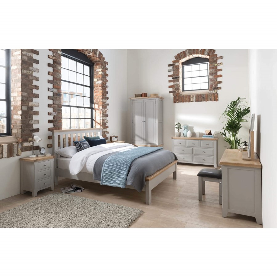 Wilkinson Furniture Clemence Soft Grey and Solid Oak SuperKing Bed 