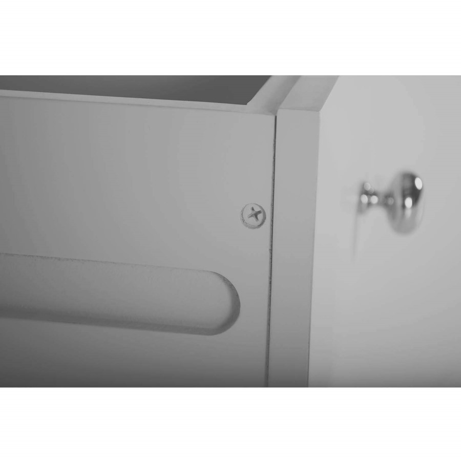 Vida Living Clemence Soft Grey and Solid Oak Bedside Table