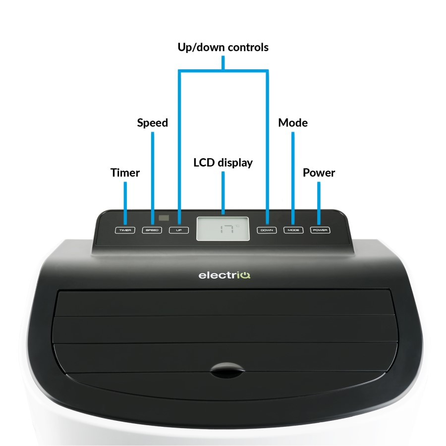 electriQ Compact 9000 BTU Small and Powerful Portable Air Conditioner for Rooms up to 21 sqm