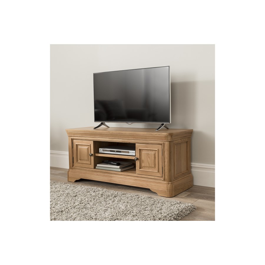Vida Living Carmen Solid Oak TV Unit - TV's up to 55"