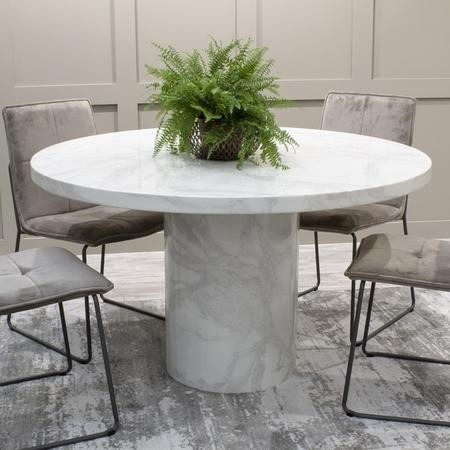 marble table dining round bone gloss cupric finish furniture123