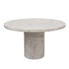 Round White Marble Dining Table with 4 Grey Velvet Dining Chairs - Seats 4 - Vida Living Carra 