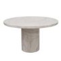 Round White Marble Dining Table with 4 Grey Velvet Dining Chairs - Seats 4 - Vida Living Carra 