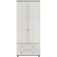 Kingstown Classic 2 Door 2 Drawer Wardrobe In White and Oak 