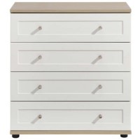 Kingstown Classic 4 Drawer Chest In White and Oak 