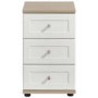 Kingstown Classic 3 Drawer Bedside Table In White and Oak 