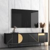 Black TV Unit with Storage - TVs up to 70&quot; - Dahlia