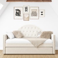 GRADE A1 - Cream Velvet Day Bed - Trundle Bed Included - Dakota