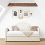 Single Day Bed Sofa with Trundle in Cream Velvet - Dakota
