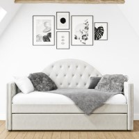 Single Day Bed Sofa with Trundle in Grey Velvet - Dakota