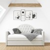 Single Day Bed Sofa with Trundle in Grey Velvet - Dakota