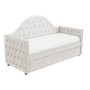 Single Day Bed Sofa with Trundle in Grey Velvet - Dakota