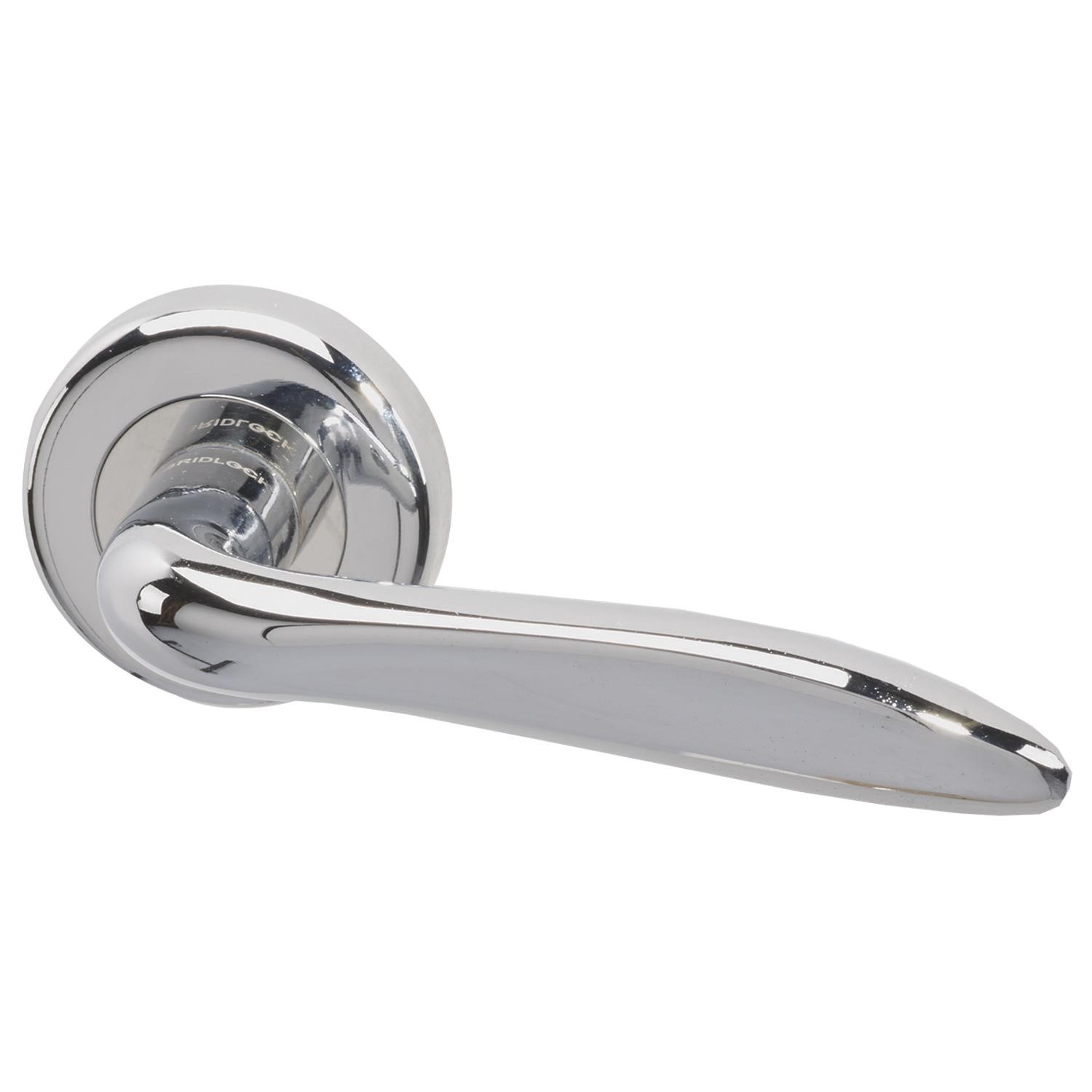 Xl Joinery Silver Internal Polished Chrome Lever Fire Door Handle With Latch And Hinges Pack - 75Mm Latch - Danube