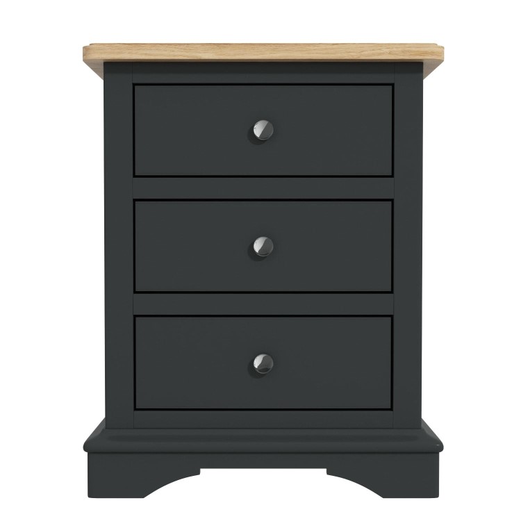 Darley Two Tone Bedside Table in Solid Oak and Anthracite