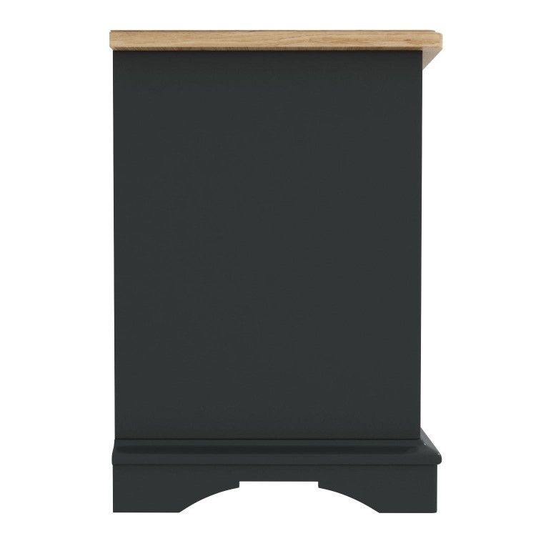 Darley Two Tone Bedside Table in Solid Oak and Anthracite