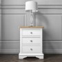 GRADE A1 - Darley Two Tone Bedside Table in Solid Oak and White 