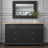 Darley 4+3 Wide Chest of Drawers in Solid Oak and Anthracite