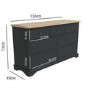 GRADE A1 - Darley 4+3 Wide Chest of Drawers in Solid Oak and Anthracite