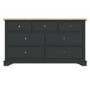 Darley 4+3 Wide Chest of Drawers in Solid Oak and Anthracite