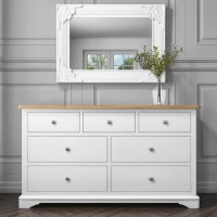 Darley 4+3 Wide Chest of Drawers in Oak and White