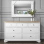 Darley 4+3 Wide Chest of Drawers in Oak and White