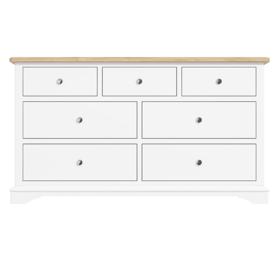 Darley 4+3 Wide Chest of Drawers in Oak and White