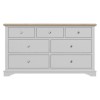 GRADE A1 - Darley Two Tone Wide Chest of Drawers in Solid Oak and Light Grey