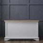 Darley Two Tone Blanket Box in Solid Oak and Light Grey