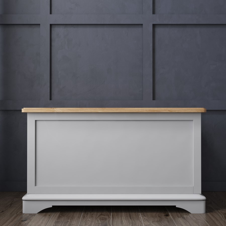 Darley Two Tone Blanket Box in Solid Oak and Light Grey