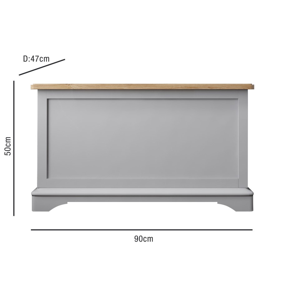 Darley Two Tone Blanket Box in Solid Oak and Light Grey