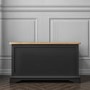 Darley Two Tone Blanket Box in Solid Oak and Anthracite Grey