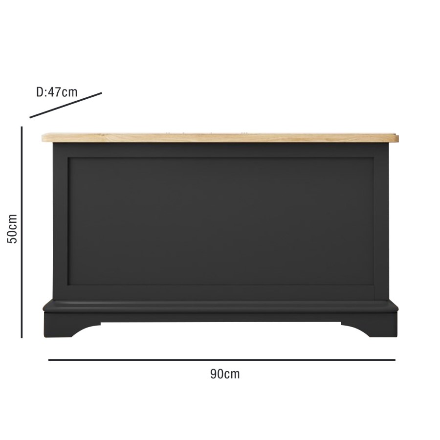 Darley Two Tone Blanket Box in Solid Oak and Anthracite Grey