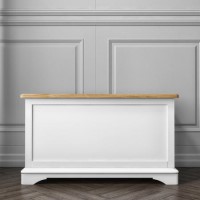 Darley Two Tone Blanket Box in Solid Oak and White