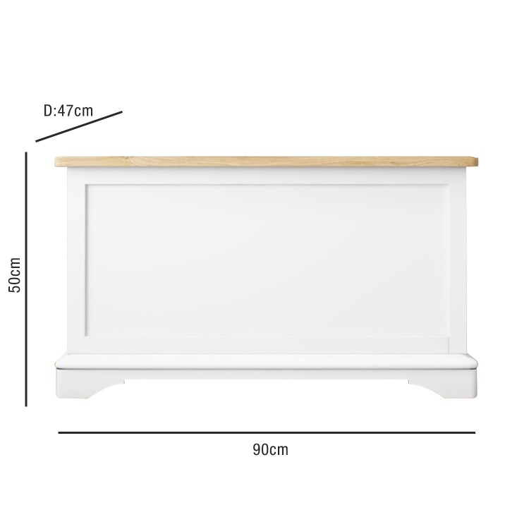 Darley Two Tone Blanket Box in Solid Oak and White