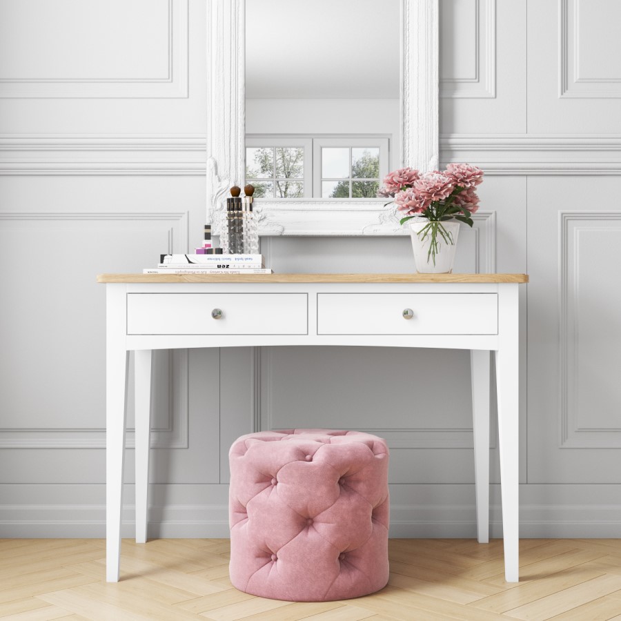 GRADE A1 - Darley Two Tone Dressing Table in Solid Oak and White