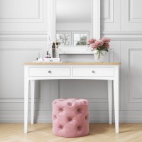 GRADE A1 - Darley Two Tone Dressing Table in Solid Oak and White