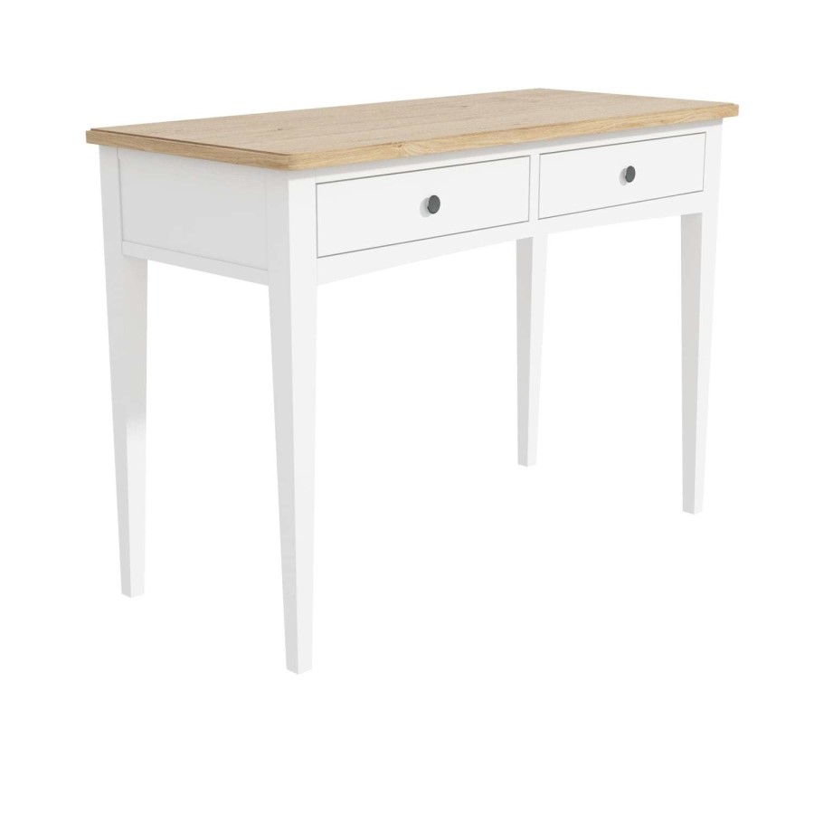 Darley Two Tone Dressing Table in Solid Oak and White
