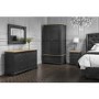 Darley Dark Grey Double Wardrobe in Solid Oak with Drawer