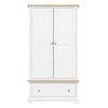 GRADE A1 - Darley Two Tone Wardrobe in Solid Oak and White 
