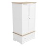 GRADE A1 - Darley Two Tone Wardrobe in Solid Oak and White 