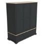 Darley Dark Grey Triple Wardrobe in Solid Oak with Drawers