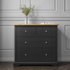 GRADE A2 - Darley Two Tone Chest of Drawers in Soild Oak and Anthracite